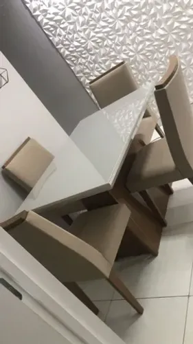 Mesa de Jantar 120x90 com 4 cadeiras Luna **nova na caixa**