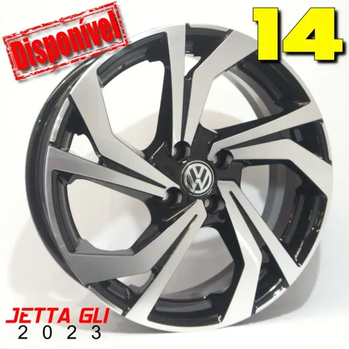 Rodas aro 14 Vw Jetta GLI 2023 preta com diamantado 4x100 novas