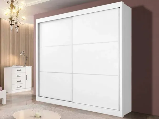 Guarda-Roupa 2 Portas de Correr Branco 100%MDF a432