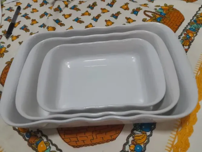 3 Travessas Refrataria de Porcelana