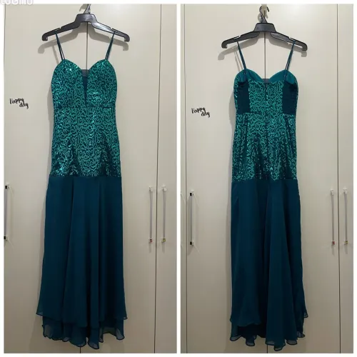 Vestido de festa longo verde