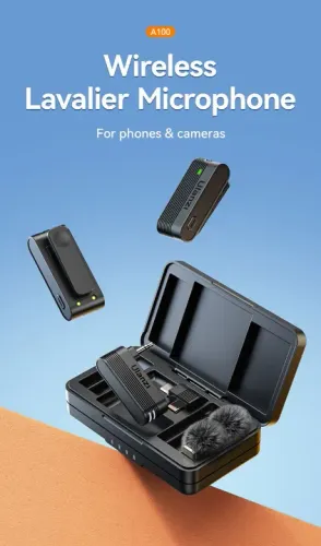 Microfone Sem Fio ulanzi A100 para Celular - Gravação de Áudio de Alta Qualidade