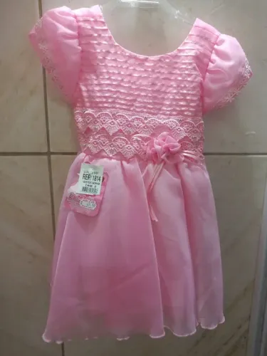 Vestido de festa infantil rosa