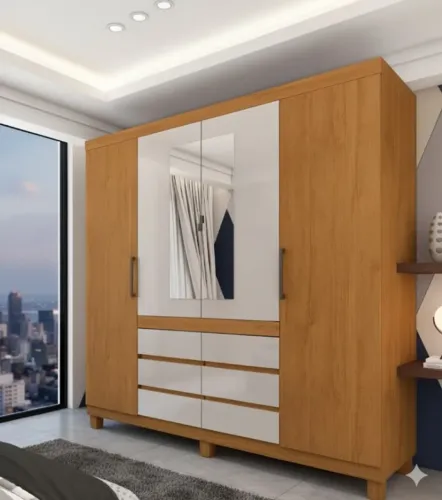 Guarda Roupa Império Cinamomo/Off White (PRODUTO NOVO)