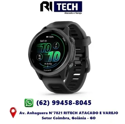 Relógio Garmin Forerunner 570 com Monitor Cardíaco de Pulso e GPS Amoled