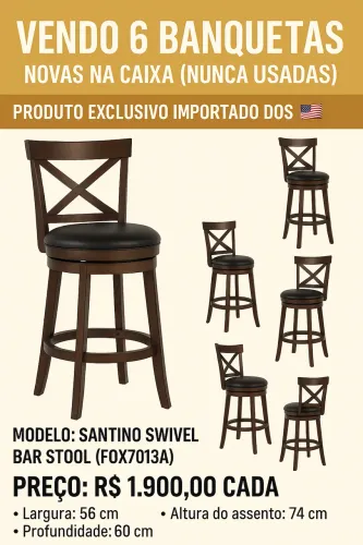 Banquetas altas de madeira e couro