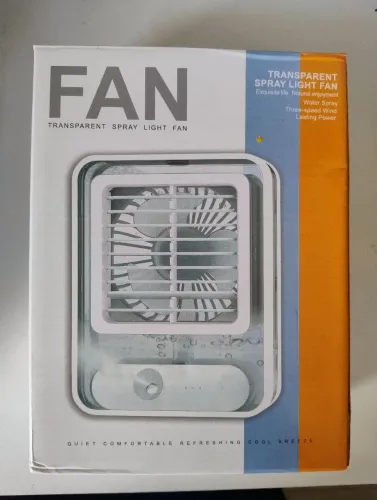 Ventilador Portátil, Umidificador e LED - Novo, Completo