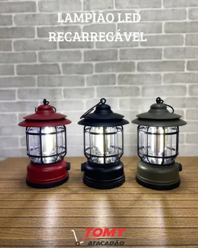 Promoção Lanterna d Acampamento Retro Recarregável Ambiente Lanternas - Fazemos Entregas