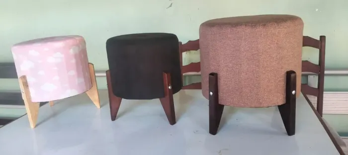 Banquetas Decorativas para Sala de Estar - 3 Peças