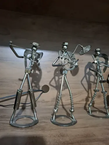 Kit 3 músicos de alumínio e metal