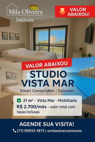 Studio Vista Mar Mobiliado no Smart Convenções  Tudo Incluso!