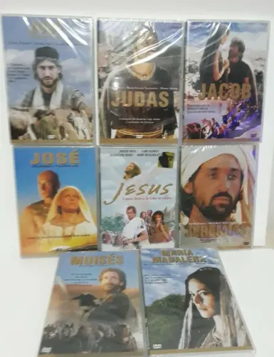 Col com 8 dvds biblicos lacrados
