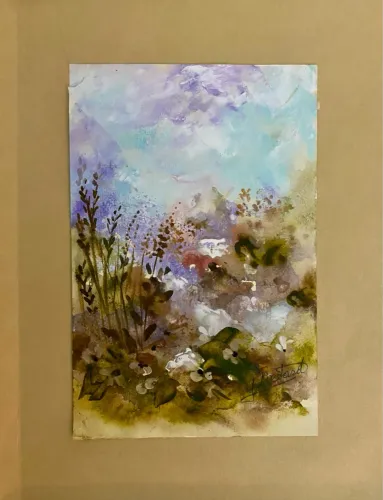 Oleo sobre Cartão. Paisagem Abstrata