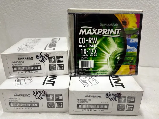 CD-RW slim Maxprint 12x - 10 Unidades