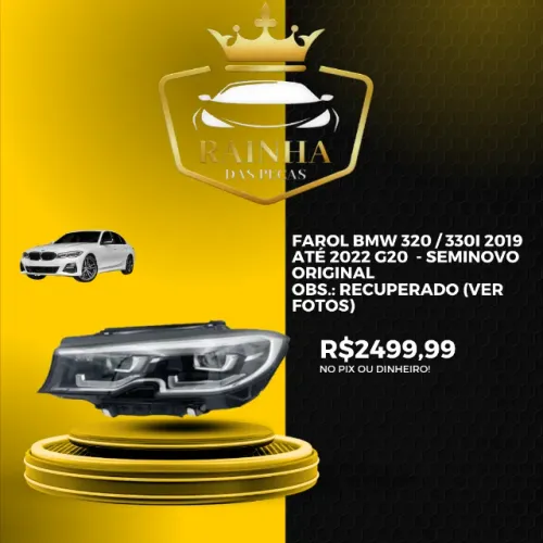 Farol Bmw 320 / 330i 2019 até 2022 G20 Lado Esquerdo - SEMINOVO ORIGINAL