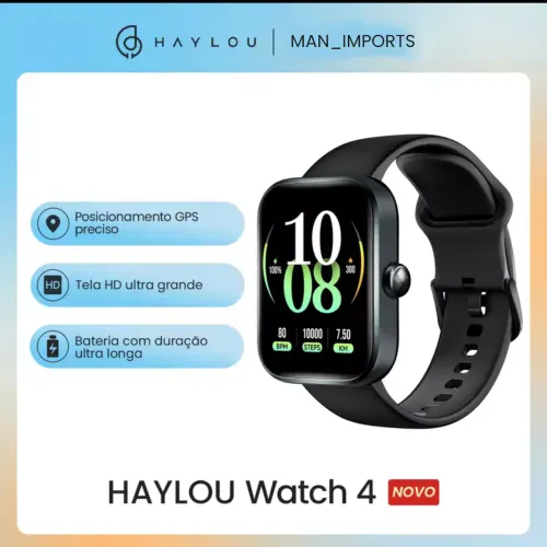 Haylou WATCH 4 SmartWatch com GPS Integrado - Tela 1,93? - Compatível com Strava