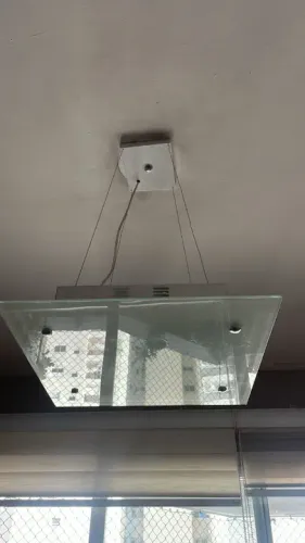 Lustre Pendente Quadrado Vidro