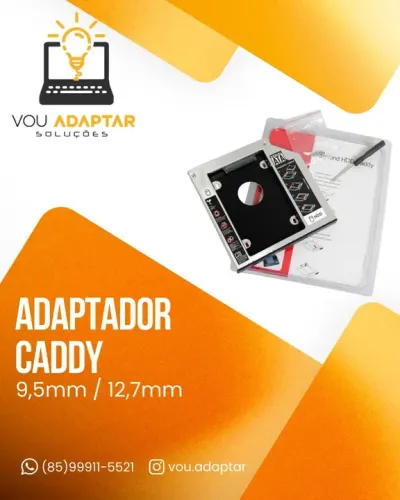 Adaptador Caddy para HD/SSD de 2,5" (9,5mm ou 12,7mm) Mac e Notebook