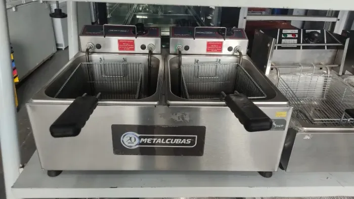 fritadeira elétrica 10 litros metal cubas 8000w
