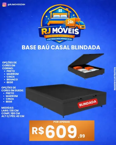 Base box casal baú blindada(Pague na entrega)