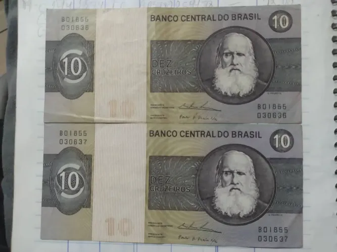 SET 10 - 2 CÉDULAS 10 cruzeiros sequenciais 2a família