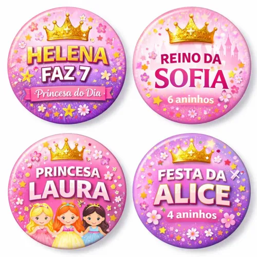 Kit 30 Broches de Identificação Personalizados