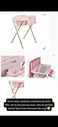 Banheiro de bebê com trocado burigotto milênio + moun amour rosa U