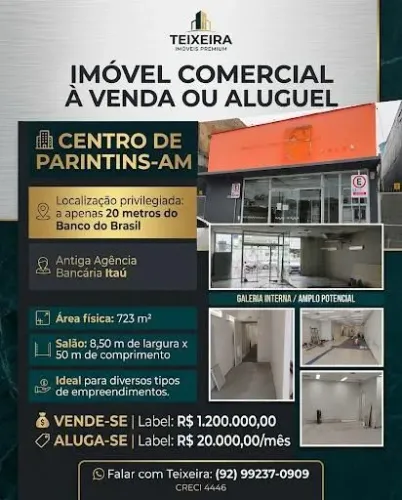 Excelente ponto comercial no centro de parintins