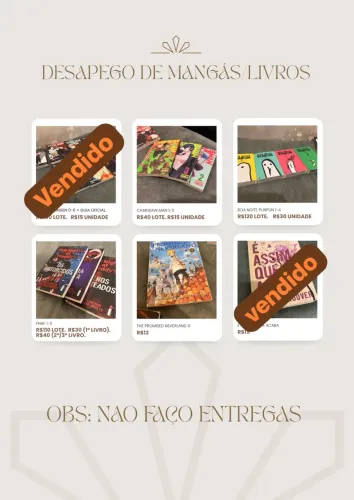 Desapego de mangás/livros