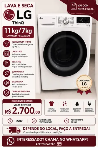 Máquina Lava e seca LG 11kg