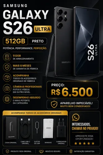 S26 ultra 512gb ainda na garantia de fábrica
