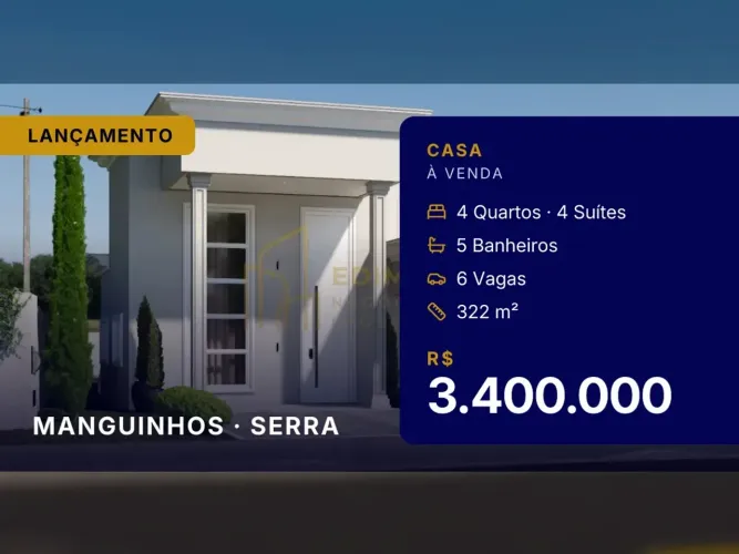 Casa Neoclássica em Manguinhos: Elegância e Conforto para Sua Família