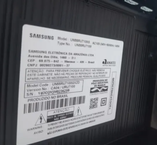 Samsung Smart TV 55" 4K RU7100 ***Com defeito***