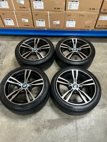 Jogo De Bmw série 5 Preto Brilhante Diamantado 5x120 - 18x8 com 18x8,5