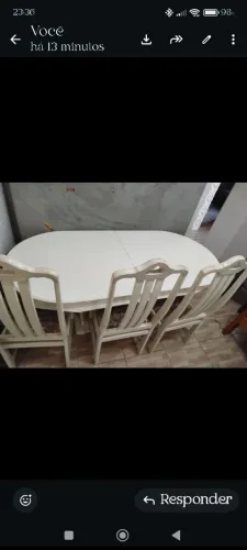 Mesa de jantar 06 lugares madeira maciça