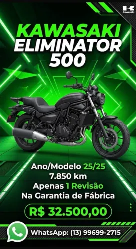 Kawasaki Eliminator 500 SEM DETALHES. NOVA
