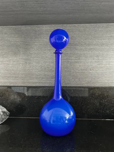 Garrafa bola nariz de palhaço azul, vintage