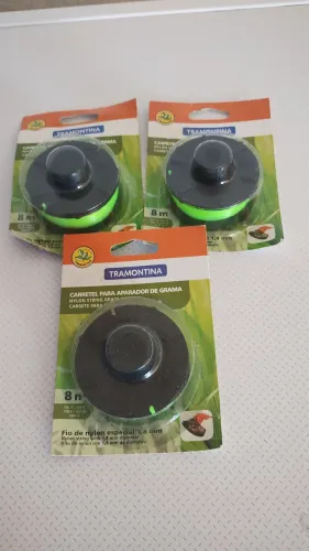 Aparador de grama eletrônico + fio de nylon + ancinho