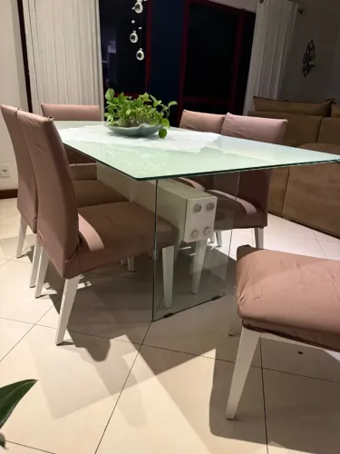 Mesa de vidro 6 lugares