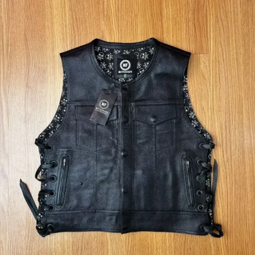 Colete de Couro Feminino Motociclista