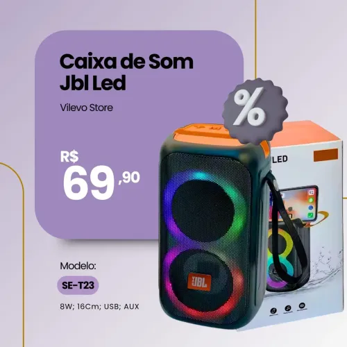 Caixa de Som JBL SE-T23 8W luzes LED