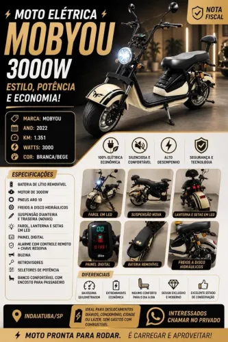 Scooter elétrica 3 mil wts