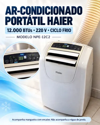 AR-CONDICIONADO PORTÁTIL HAIER 12.000 BTUS 220 V