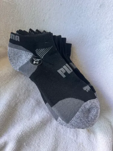 Kit 5 Pares de Meias Puma Invisível Original Preto/Cinza 38 ao 44