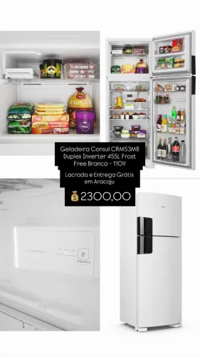 Geladeira Cônsul 455L Fross Free Duplex - LACRADA