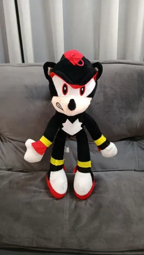 Pelúcia Sonic Preto e Rosa 40cm