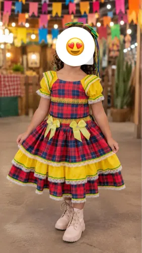 VESTIDO JUNINO INFANTIL LUXO
