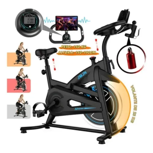 Bicicleta Spinning bicicleta ergometrica suporta até 150kg volante de 23kg