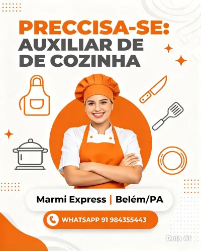 Vaga auxiliar de cozinha