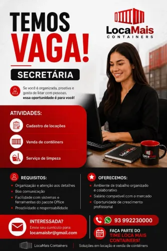 VAGA ABERTA - SECRETÁRIA